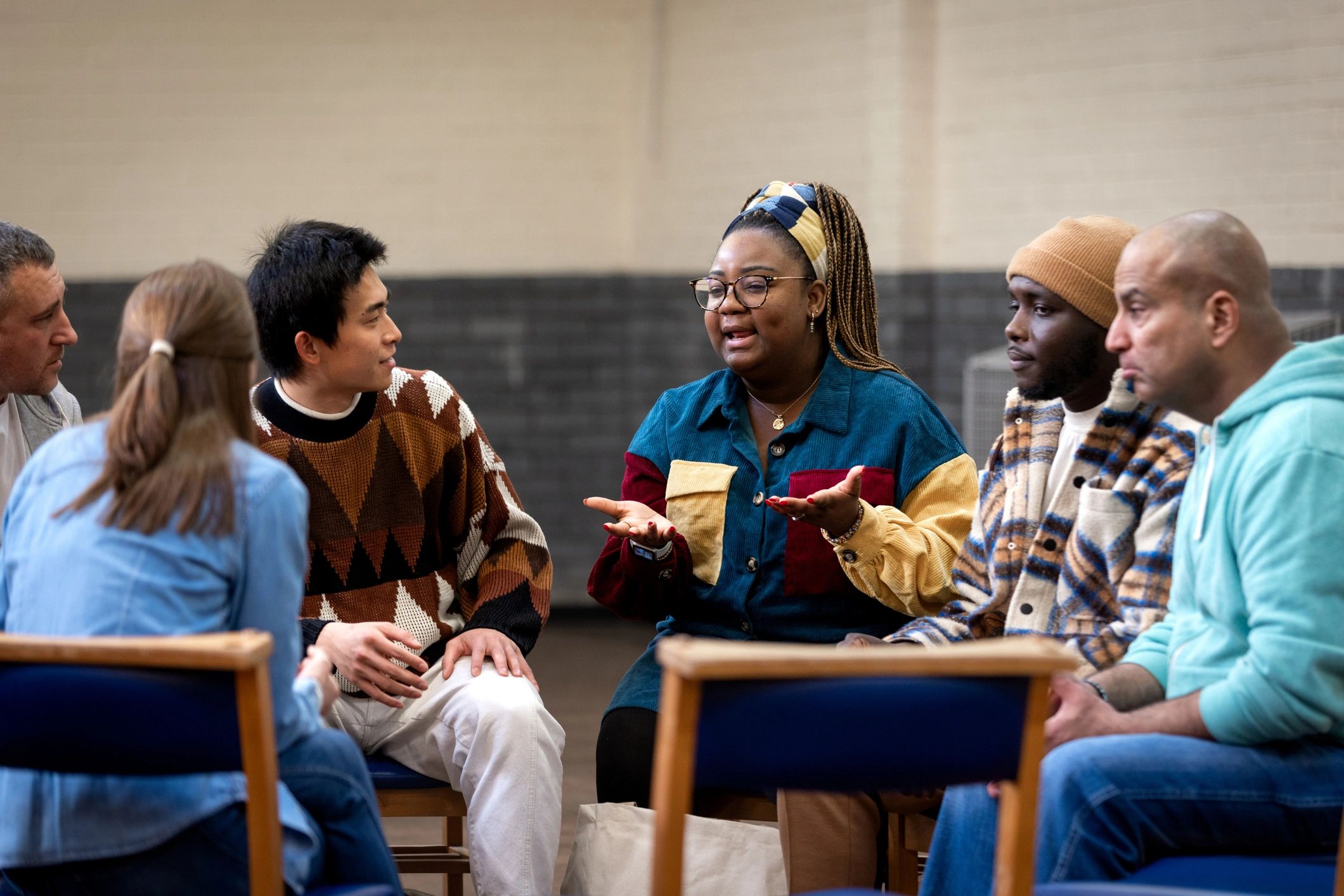 Community workshop discussion in a circle